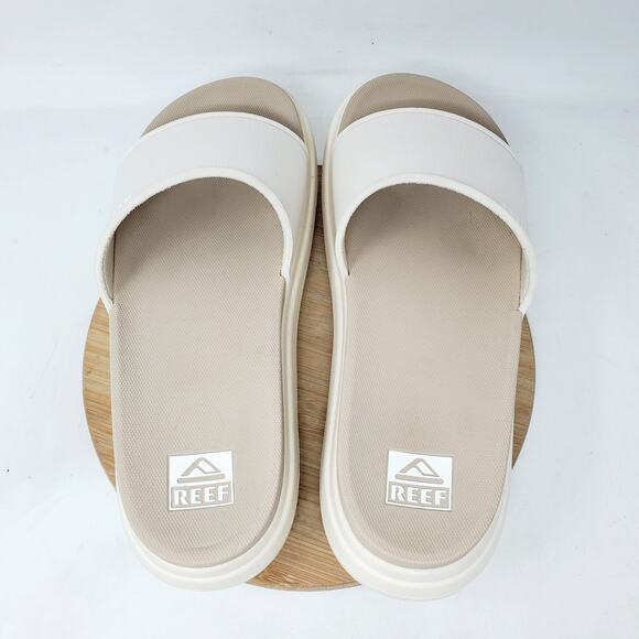 REEF Sandals Womens 10 Cushion Bondi Bay Comfort Slide Platform Off White Shoes - Picture 7 of 13